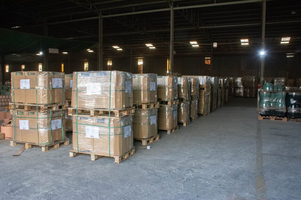 Packed pallets ready for shipment