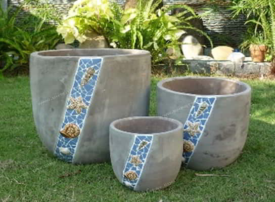 Pots with Mosaic-RT-5337-CH-MS502-SET-3