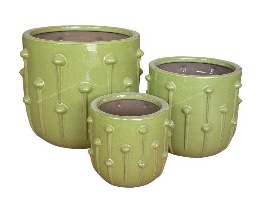 Ceramic Pots-CE-1804Lily-Green
