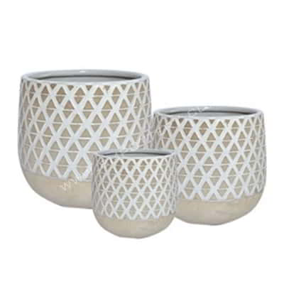 Ceramic Pots-CE-2094White-SET-3