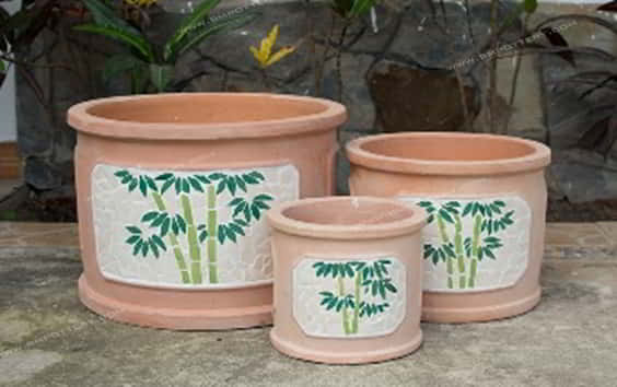 Pots with Mosaic-RT-4151-MS-604-SET-3