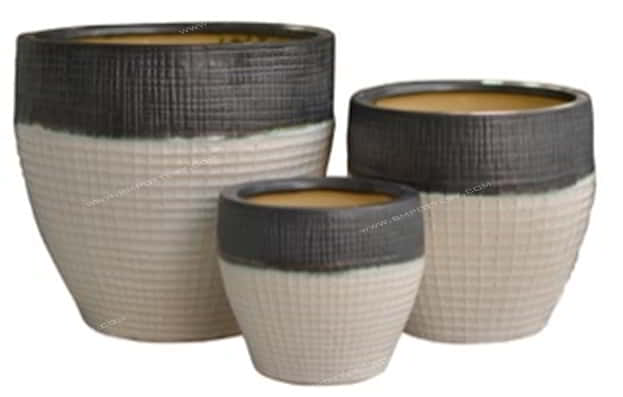 Ceramic Pots-CE-2072White-SET-3