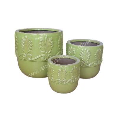Ceramic Pots-CE-1802Lily-Green